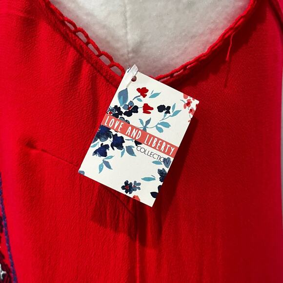 NEW Xhilaration Boho Love Liberty Embroidered Drop Waist Flutter Floral Sundress - Picture 13 of 16